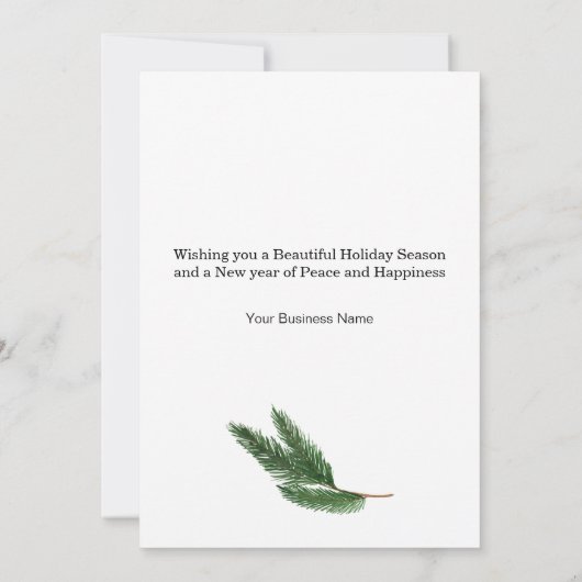 Pine Holly Wreath Zakelijke Kerstvakantie Kaart (Achterkant)