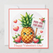 Pine-ing voor Schattigee Happy Valentijnsdag Custo Feestdagenkaart (Voorkant)