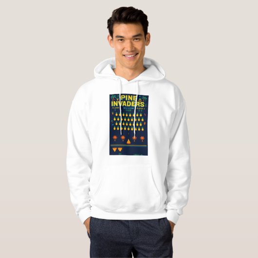 Pine Invaders-Pineapple Empire Retro Games Series Hoodie (Voorkant volledig)