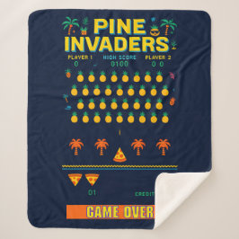 Pine Invaders-Pineapple Empire Retro Games Series Sherpa Deken