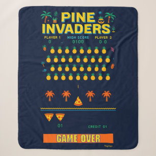 Pine Invaders-Pineapple Empire Retro Games Series Sherpa Deken