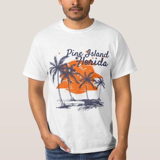 Pine Island Florida Beaches FL Vacation Souvenir E T-shirt (Voorkant)