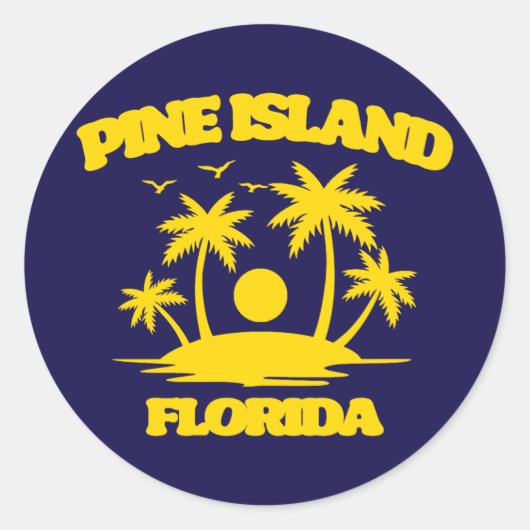 Pine Island Florida Ronde Sticker (Voorkant)