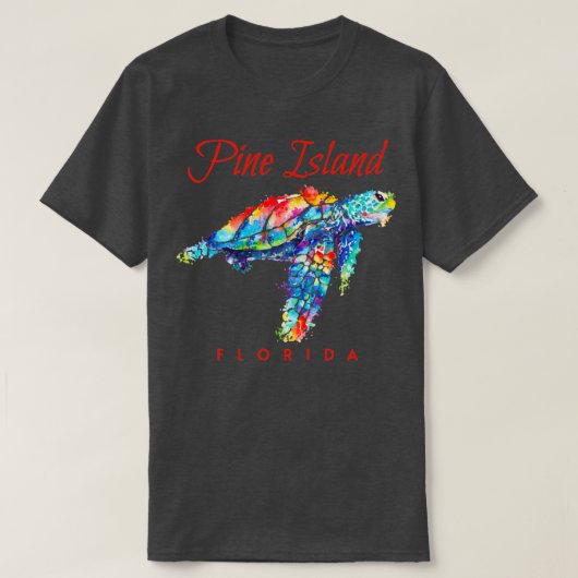 Pine Island Florida Waterverf Zee Schildpad T-shirt (Design voorkant)