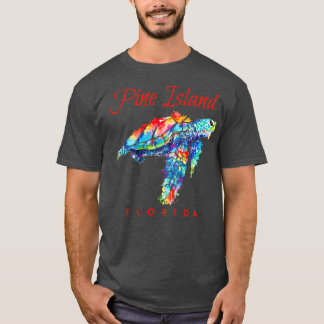 Pine Island Florida Waterverf Zee Schildpad T-shirt