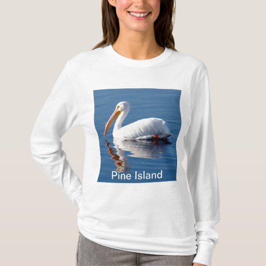Pine Island Pelican Long Sleeved T-Shirt (Voorkant)