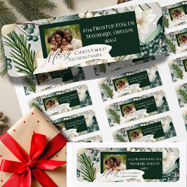  Pine Ivory Blue Christmas Retouradres Etiket