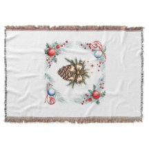 Pine kegel omgeven door krans en Ornamenten