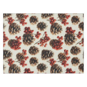 Pine kegels en rode bessen winterpatroon tafelkleed (Voorkant (Horizontaal))