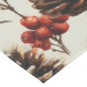 Pine kegels en rode bessen winterpatroon tafelkleed (Gekanteld)