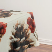 Pine kegels en rode bessen winterpatroon tafelkleed (Voorbeeld)