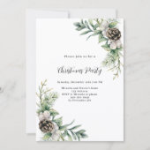 Pine kegels groen verlaat Christmas Party Kaart (Voorkant)