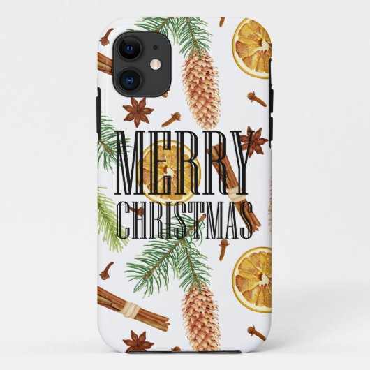 Pine kegels illustratie en specerijen van Kerstmis Case-Mate iPhone Case (Achterkant)