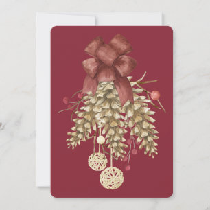 Pine-kegels met kerstkaart bedankkaart