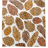 Pine-kegels naadloos patroon douchegordijn (Voorkant)