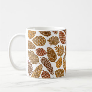 Pine-kegels naadloos patroon koffiemok