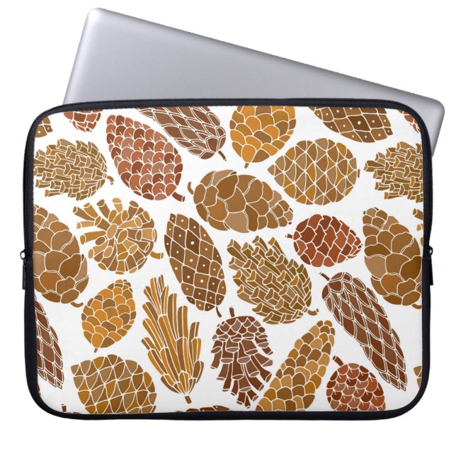 Pine-kegels naadloos patroon laptop sleeve (Voorkant)