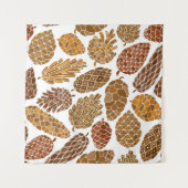 Pine-kegels naadloos patroon wandkleed (Voorkant (horizontaal))