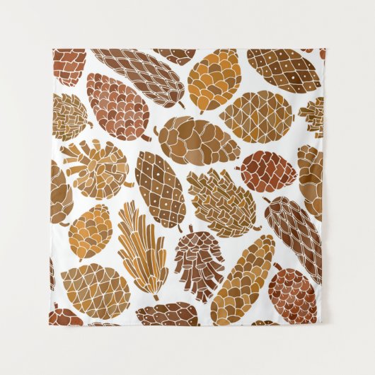 Pine-kegels naadloos patroon wandkleed (Voorkant)