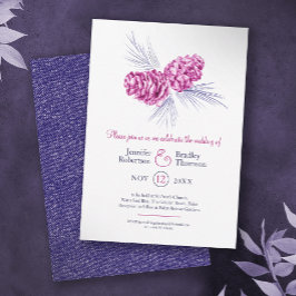 Pine kegels tekening kunst blauwe pruim winter bru kaart