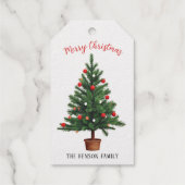 Pine Kerstboom Vakantie Cadeaulabels (Achterkant)