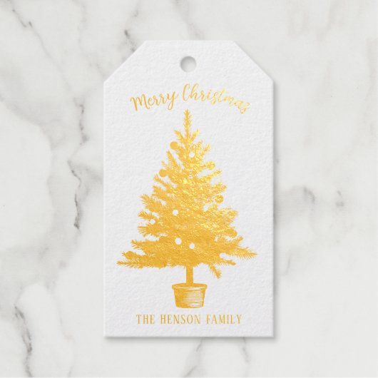 Pine Kerstboom Vakantie Cadeaulabels (Voorkant)