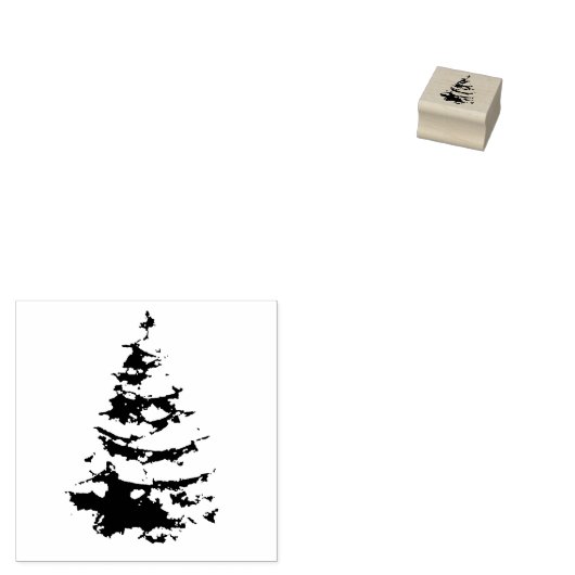 Pine Kerstboom Vakantie Rubberstempel (Gestempeld)