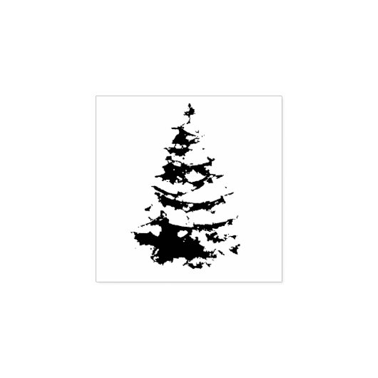 Pine Kerstboom Vakantie Rubberstempel (Afrduk)