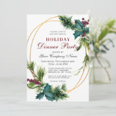 Pine-kerstfeestdag Dinner Party CORPORATE Kaart (Staand voorkant)