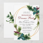 Pine-kerstfeestdag Dinner Party CORPORATE Kaart (Voorkant / Achterkant)