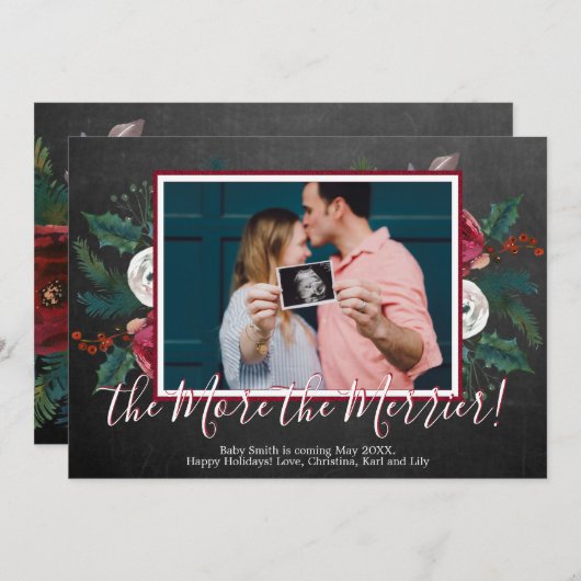 Pine-kerstkaart Zwangerschapskaarten Kaart (Voorkant / Achterkant)