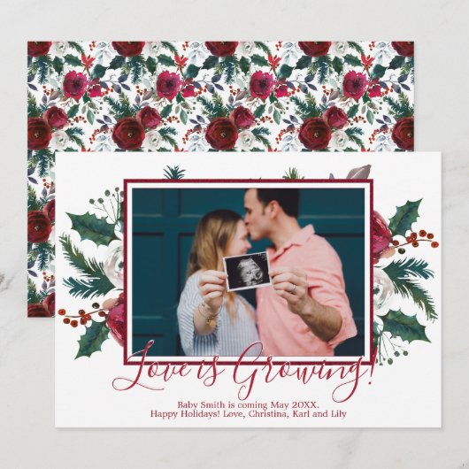 Pine-kerstkaart Zwangerschapskaarten Kaart (Voorkant / Achterkant)