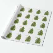pine-kerstmis cadeaupapier (Uitgerold)