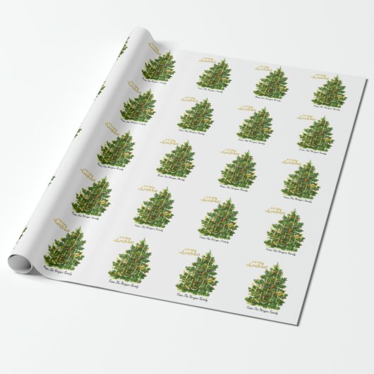  pine-kerstmis cadeaupapier (Uitgerold)