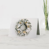 Pine Kerstmis met gevouwen feestdag Kaart (Voorkant)