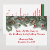 Pine kerstsierweddenschappen kaart (Voorkant / Achterkant)