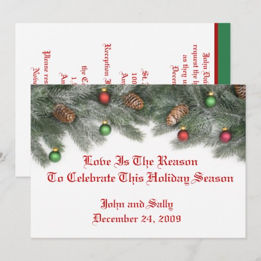 Pine kerstsierweddenschappen kaart (Voorkant / Achterkant)