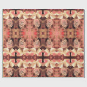 Pine Kone Fir Kaleidoscopic Design Peach roze Cadeaupapier (Vlak)