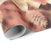 Pine Kone Fir Kaleidoscopic Design Peach roze Cadeaupapier (Rol Hoek)