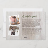 Pine krans 3 foto | Kerstbrief Feestdagenkaart (Achterkant)