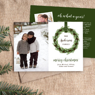 Pine krans 3 foto   Kerstbrief Feestdagenkaart