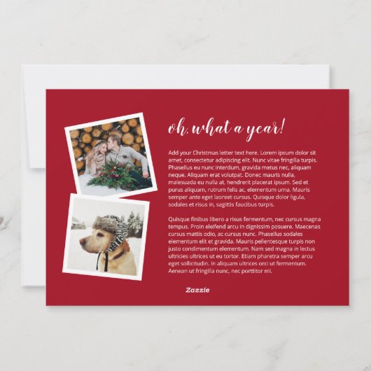 Pine krans 3 foto | Kerstbrief Feestdagenkaart (Achterkant)