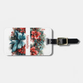 Pine krans met Holly Christmas Bagagelabel (Voorkant horizontaal)