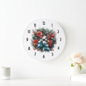 Pine krans met Holly Christmas Grote Klok (Huis)