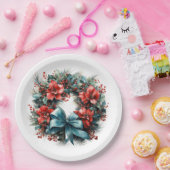 Pine krans met Holly Christmas Papieren Bordje (Feest)
