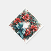 Pine krans met Holly Christmas Servet (Hoek)
