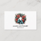 Pine krans met Holly Christmas Visitekaartje (Voorkant)