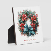 Pine krans met Holly feestelijke kerst Fotoplaat (Voorkant)