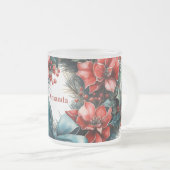 Pine krans met Holly feestelijke kerst Matglas Koffiemok (Voorkant rechts)