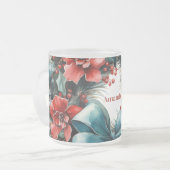 Pine krans met Holly feestelijke kerst Matglas Koffiemok (Voorkant links)